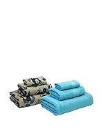 NATURAL Set Toalla 6 Uds. 400 G Garden (Turquesa / Beige)