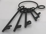 Skeleton Jailer Key Replicas: Antique Pad Lock Key Ring