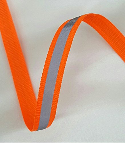 Neon Orange Reflective Glo Grosgrain Ribbon - 3/8
