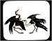 Mouse Pad with fighting, red, birds, purple, mating, dance, colorful