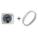 Actress Audrey Hepburn Italian Charm Bracelet