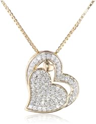 Sterling Silver Cubic-Zirconia Heart Pendant Necklace, 18"