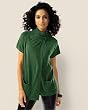 Button-collar tunic cardigan