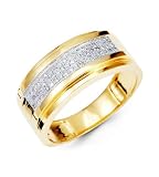 14K Yellow Gold Wedding Anniversary Mens Diamond Ring