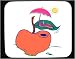 Mouse Pad with apple, sunbathing, worm, relaxing, vacation