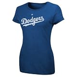 MLB Andre Ethier Los Angeles Dodgers Women's Short Sleeve Crew Neck Tee (Deep Royal Heather, Large)