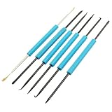 uxcell はんだアシスト　はんだセット　6個　六角グリップ　はんだフォーク+リーマー+チップホールド+ブラシ+針+フックアシスト