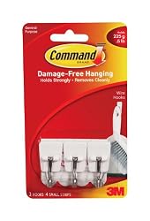 Command 17067 Small Wire Hooks, 3 Hooks 4 Strips