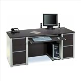 Bordeaux and Slate Bestar Connexion Home Office Wood Computer Desk Set
