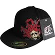 Troy Lee Designs Slither Fitted Men's Flexfit Sportswear Hat w/ Free B&F Heart Sticker Bundle - Black
