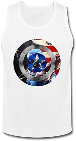 Captain America Shield Man Blouse Vest Sleeveless White M