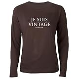 Je Suis Vintage Scivago L/S Brown Tee White logo Vintage Women's Long Sleeve Dark T-Shirt by CafePress