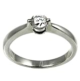 Stainless Steel Cubic Zirconia Solitaire Ring