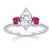 1.00 CT MARQUISE DIAMOND W PRINCESS PINK SAPPHIRE RING