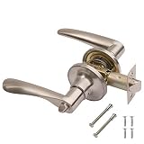 TRIDENT Door Handle Pair Lever on Rose Set with Adjustable Latch Privacy Satin Nickel Plated by Exce