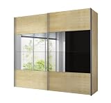 Solutions 49280-033 Schwebet&uuml;renschrank 250 x 216 x 68 cm / Ahorn Nachbildung / Spiegel