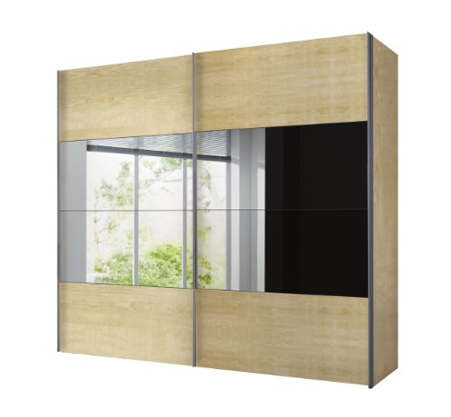 Solutions 49280-033 Schwebet&uuml;renschrank 250 x 216 x 68 cm / Ahorn Nachbildung / Spiegel