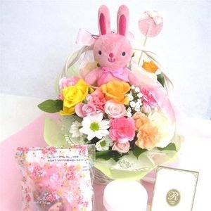 【5/8（土）お届け】幸せ運ぶ！天使のバスケットアレンジメント♪バラのアロマセット（生花）【母の日】【指定日限定】【沖縄・離島は配送いたしません】