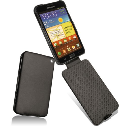 Etui Tradition en cuir pour Samsung Galaxy Note (Ouverture verticale - Noir)