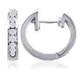 10k White Gold Diamond Huggies (1/4 cttw, K Color, I3 Clarity)