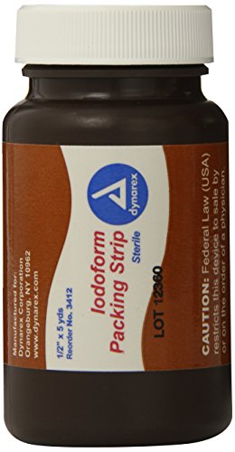 Dynarex Packing Strip Iodoform, Sterile, 1/2 Inches X 5 Yard,  (Pack of 2)