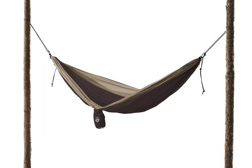 Grand Trunk Double Parachute Nylon Hammock with Carabiners, Brown/Lite Brown, One Size On Sale