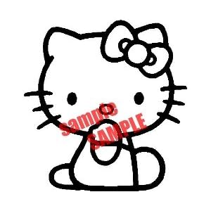 HELLO KITTY SITTING VINYL DECAL STICKER