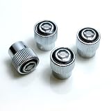 Chrysler Black Logo Chrome Tire Stem Valve Caps
