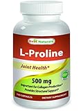 L-Proline 500 mg 120 Capsules by Best Naturals - Manufactured in a USA Based GMP Certified and FDA Inspected Facility and Third Party Tested for Purity. Guaranteed!!