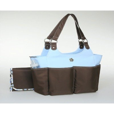 Pop Floral Tote Diaper / Blue