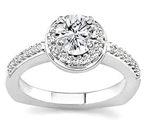 Platinum Diamond Engagement Ring with Prong Set Sidestones (H/SI2, 1 ct. tw.)