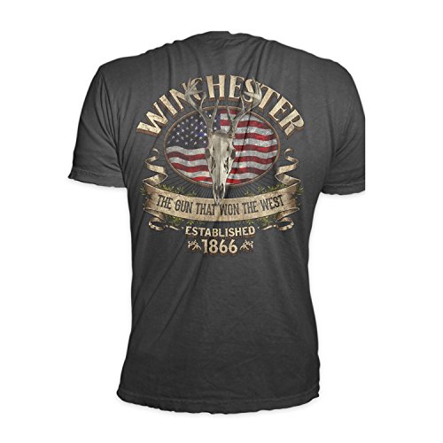 Official Winchester Mens Cotton Southern Rebel Skull Graphic Short Sleeve T-Shirt