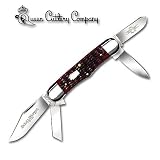 Queen Rail Splitter 4 Blade Pocket Knife w/ Jigged Handle