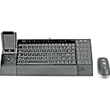 Ihome Black Multimedia Keyboard With Ipod Dock And Wireless Mouse For Pc