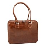 Mango Tango Distressed Faux Leather Laptop Bag - Brown (18)