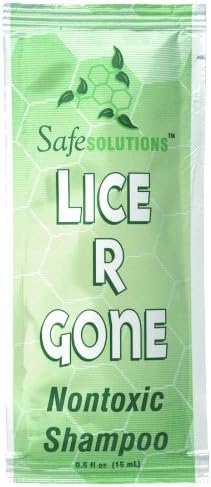 Best Natural Lice Treatment - Safe Solutions Lice R Gone Shampoo - Non-Toxic Enzyme Formula Kills Nits, Eggs and Lice with One Application (0.5 Oz. Package)