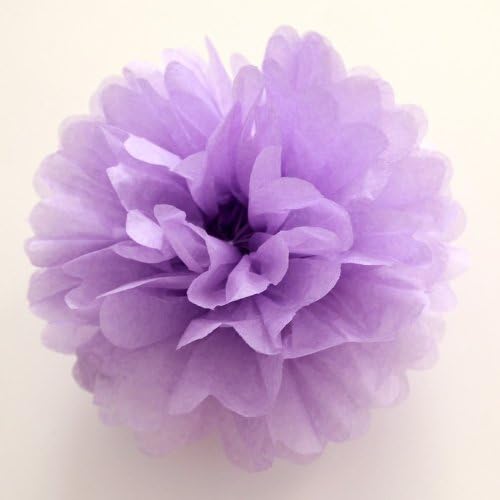 Set of 5 Tissue Paper Pom Pom - PomPomSale Brand - Wedding / Baby Shower / Birthday Party / Nursery Decorations (Small 9", Lavender)