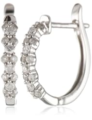 14k White Gold Diamond Hoop Earrings (1/5 cttw, H-I Color, I1-I2 Clarity)