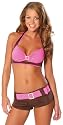 Halter Top And Boy Short Set With Rhinestones