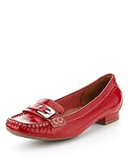 Footglove™ Original Leather Wide Fit Buckle Trim Moccasins