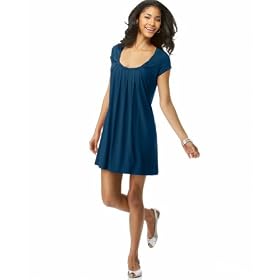 Pink Rose Pleated Scoop-Neck Jersey Dress