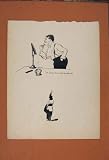 COMIC MAN SHAVING SKETCH DRWAING FINE ART ANTIQUE