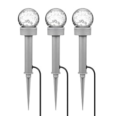 LED Gartenleuchten 3er Set mit Erdspie� aus Aluminium mit Kristallglaskugel von parlat (Bubble, 230 Volt AC, IP54, Leuchte f�r Au�en, Outdoor, Kugelleuchte, Kugel, Au�enleuchte, Stehlampe, 230V)