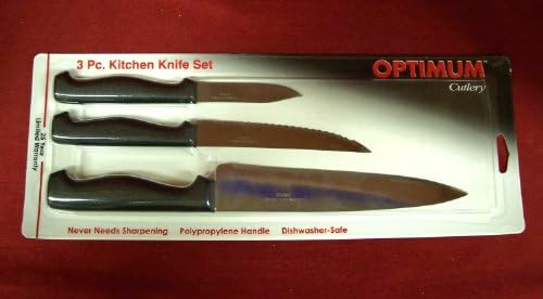 OPTIMUM Cutlery: Never Needs Sharpening 3-piece Kitchen Knife Set by Tramontina....