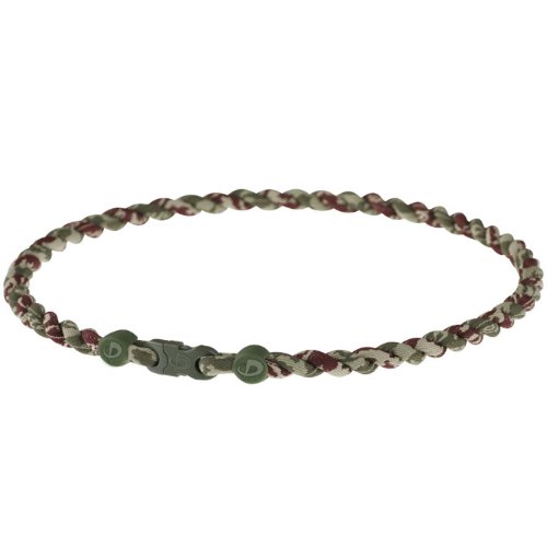 Phiten Titanium Necklace Tornado, Camouflage Brown / Green, 18 Inch