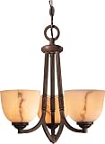 Minka Lavery Calavera 1683-14 Mini Alabaster 3-LT 180w (17H x 16W) Chandelier Lighting in Nutmeg