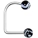 14 Gauge Black Acrylic Marble Ball Lippy Loop Labret
