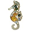 Gold Plated Seahorse Animal Brooch Pin