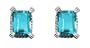 10k White Gold Blue Topaz Earrings