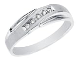 Diamond Men's Ring 1/10 Carat (ctw) in White Gold